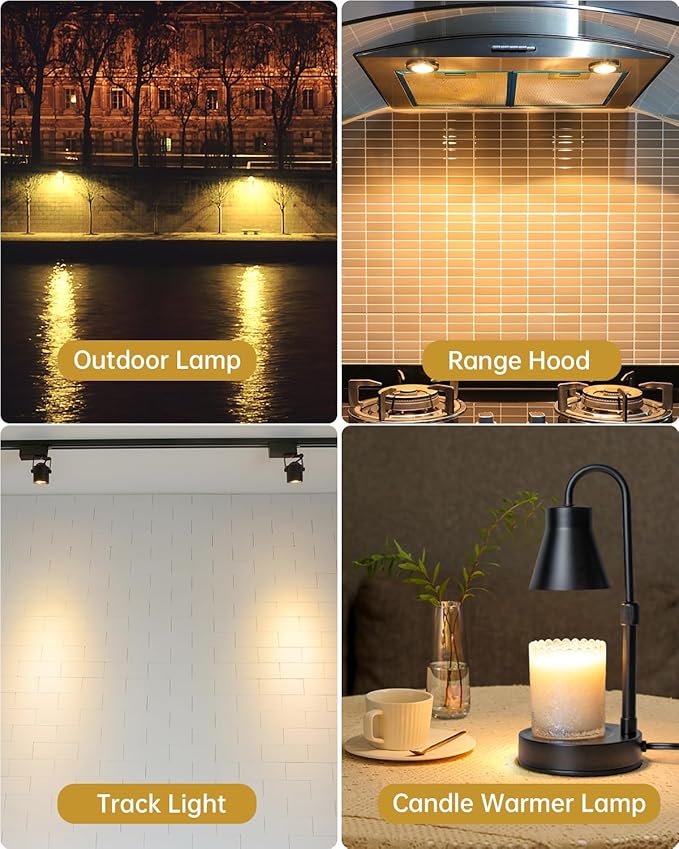 Elenhome 120v 35W GU10 Bulb for Candle Warmer Lamp, 2pcs gu10+c Dimmable 2800K Warm White Halogen Light Bulbs 2 pin, Wax Burner Light Bulb, Full Glass Cover Reflector Track & Recessed Light Bulbs