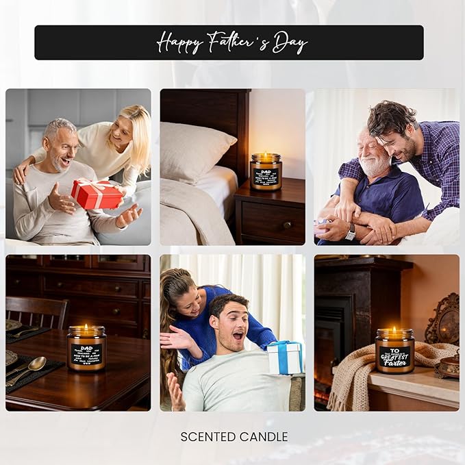 12-Pack Amber Jar Scented Candles, 3.5oz, Natural Soy Wax and Premium Essential Oils. Gift for Father’s Day, Ideal for Study Home & Office Aromatherapy.