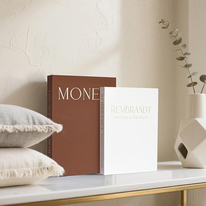 Sinoetron 2 PCS Decorative Books for Home Decor - Coffee Table Book Decor - Faux Books for Decoration - Bookshelf Decor for Living Room