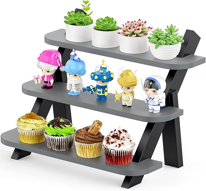 Perfume Organizer for Women, Wooden Display Shelf Perfume Holder, Cologne Stand 3 Tier Spice Rack Organizer for Display Stand for Vendor Events, Cupcake, Dessert