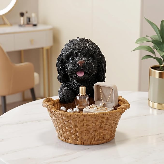French Bulldog Candy Bowl for Office Desk - Decorative White Frenchie Storage Basket for Keys and Entryway Table - Unique Dog Lover Gift, Small Animal Decorative Bowl for Home Decor