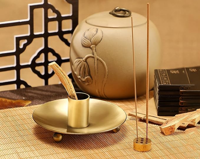 Palo Santo Holder for Sticks, Incense Burner for Palo Santo, Come with Incense Holder 9 Holes, Wood Bowl and Incense Stand Ash Catcher