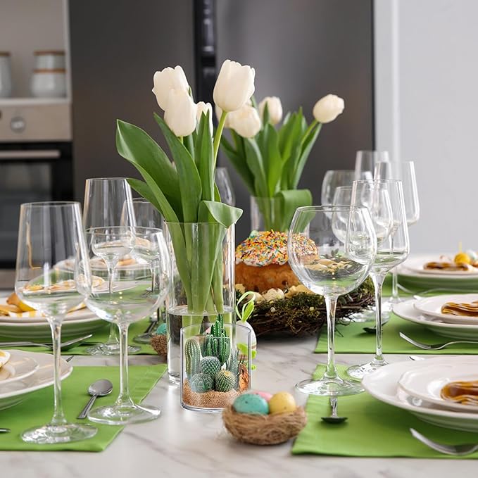 Homjoy Glass Cylinder Vase Sets 16 Pack Tall Clear Flower Vase Hurricane Floating Candle Holder for Table Centerpiece Wedding Home Décor(2.17 x 4IN + 2.56 x 6IN + 3.15 x 8IN + 3.55 x 10IN)