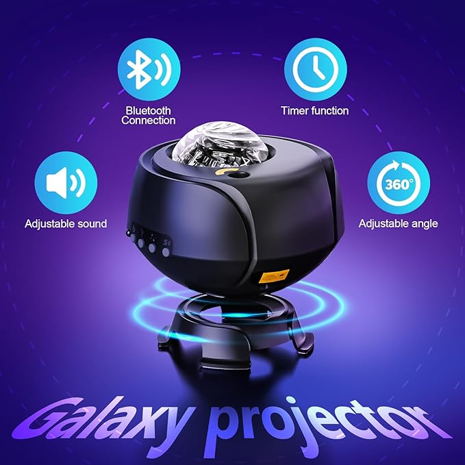 Larger Coverage Area Galaxy Projector,with Changing Galaxy Shapes Star Projector,Night Light with Bluetooth Speaker,White Noise,Teen Girl Gifts Trendy Stuff, Star Lights for Ceiling,Bedroom Decor
