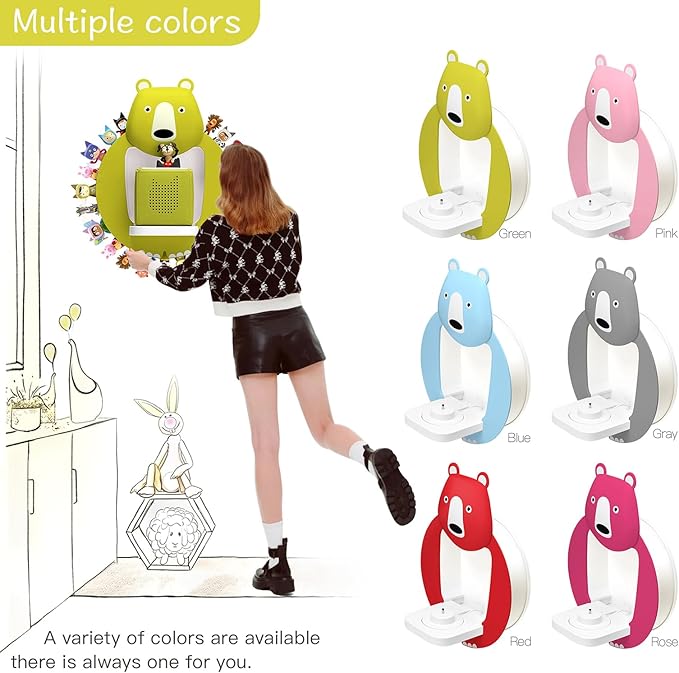TonieBox Storage,Tonies Storage Shelf,Creative Bear Design Children's Magnetic Tonies Shelf,30-40pcs Tonies Figures Floating Shelf for Tonies Figures Display (Green).