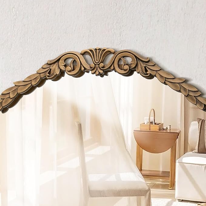 Besdomus Gold Full Length Mirror: 53x19 in Traditional Ornate Antique Floor Mirror - Baroque Vintage for Bedroom/Living Room/Entryway/Hallway/Wall/Home Decor