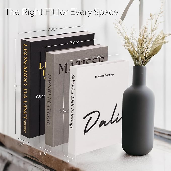Elegant Linen Set of 3 Decorative Books for Home Decor Large Faux/Fake Books For Decoration Aesthetic Minimalist Coffee Table Décor Mantle Shelf Modern Entryway Table Bookshelf Storage Boxes