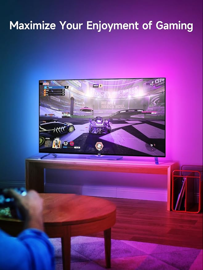 KANTUTOE LED Lights for TV, 16.4ft TV LED Backlight for 45-75 Inch TVs, RGB TV Backlight Behind with Music Sync, Smart APP and Button Control Strip Lights USB Powered for Bedroom/Gaming