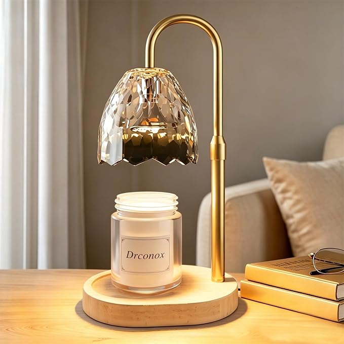 Candle Warmer Lamp with Timer Dimmable, Adjustable Height Wax Melt Warmer for Jar Candles, Birthday Gifts for Women, House Warming Gifts New Home Decor with 2 Bulbs, Gradient