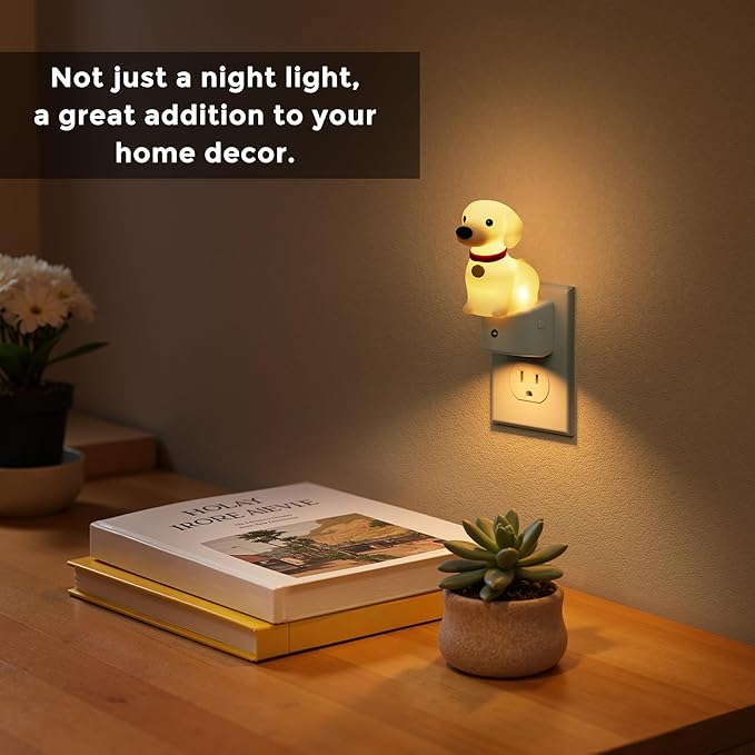 L LOHAS LED Night Light for Kids,3D Cute Puppy Night Lights,Dachshund with Dusk to Dawn Sensor, RGB+Soft White 3000K,Dog Night Light,Birthday Gift Nightlight for Kids, Room Decor