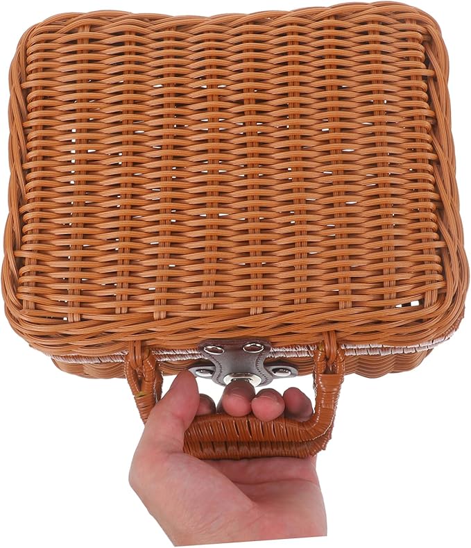 Simulated Rattan Woven Suitcase Retro Storage Case Handwoven Storage Box