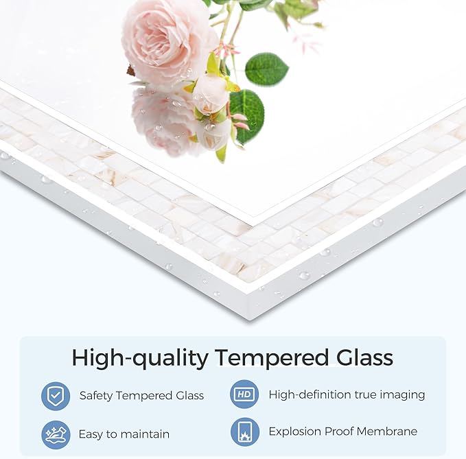 Tanmicoshomy 26 x 40 Inch Rectangle Bathroom Mirror, Natural Shell Framed Rectangular Mirror for Bathroom, Bedroom, Living Room or Entryway, Wall Mounted Horizontal or Vertical