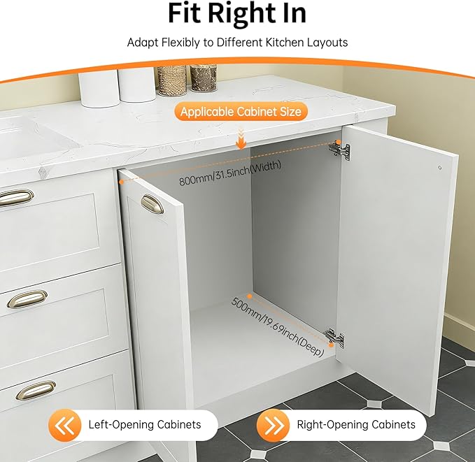 2 Tier Blind Corner Pull Out Organizer,Kitchen Slide Out Corner Cabinet Organizer Shelf with 4 Basket,Left Open & Right Open Compatible Cupboard Storage Shelf for Kitchens Bathrooms Laundries
