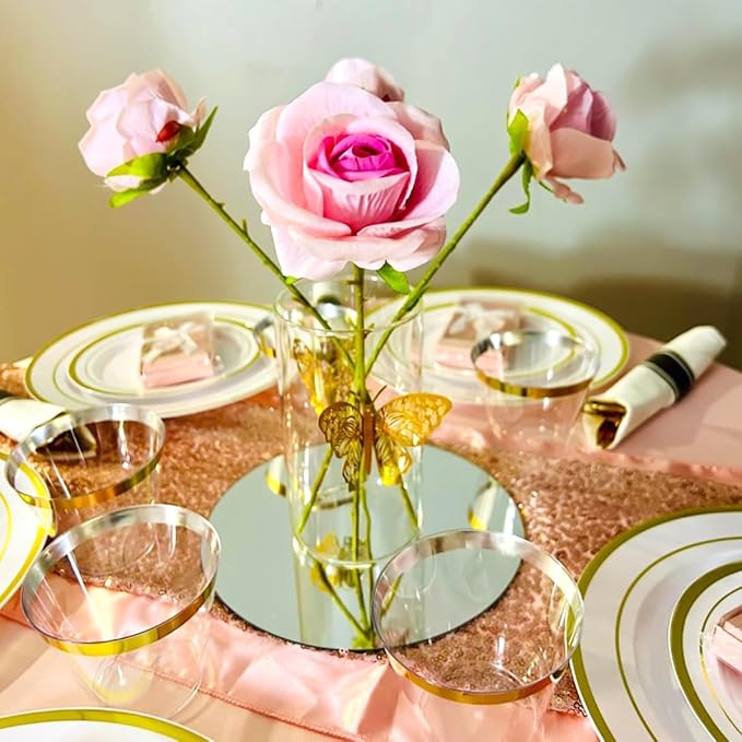14Pack Round Mirror Centerpieces for Tables, 2mm, 6inch Circle Mirror Trays Plates for Table Centerpieces, Circle Mirror Candle Plates for Wedding Decorations and Party Table Centerpieces Decorations