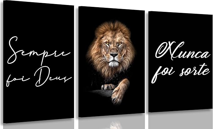 3Pcs Framed Lion Inspirational Quotes Wall Art Modern Motivational Black And White Lion Poster Print Entrepreneur Hustle Hard Work Quotes Pictures Wall Decor for Office Bedroom Living room