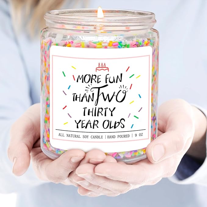 Homsolver 60th Birthday Gifts for Women, Best Ideas Birthday Decorations Candle Gift for Mom, Friends, Wife, Sister, Grandma, Vanilla Cream Scent Handmade Aromatherapy Candles