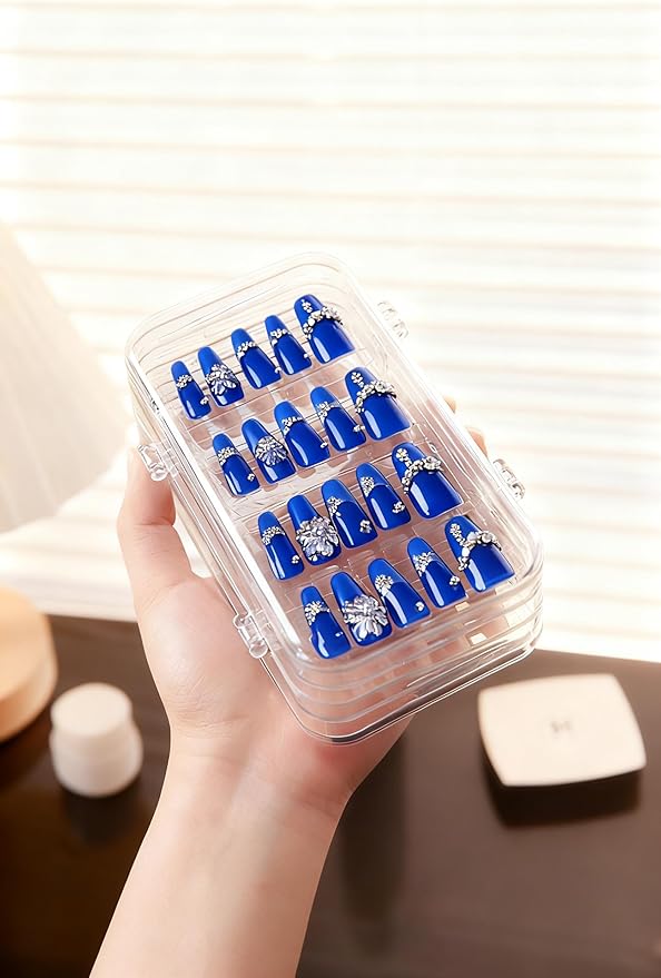 Transparent Tri-Fold Storage Box, Acrylic Jewelry and Nail Organizer with Multiple Compartments, Portable Design