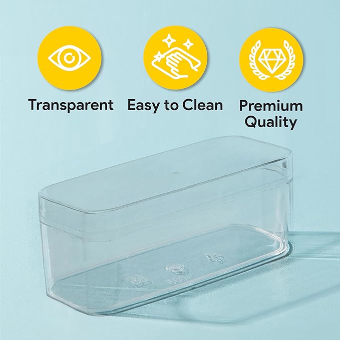 Hammont Acrylic Box - Party Favor Gift Boxes - Clear Cube with Rounded Edges for Gifts, Weddings, Treats, Candies & Accessories - Square Home Storage Boxes | 4.75”x2.25”x2.75” (8 pack)