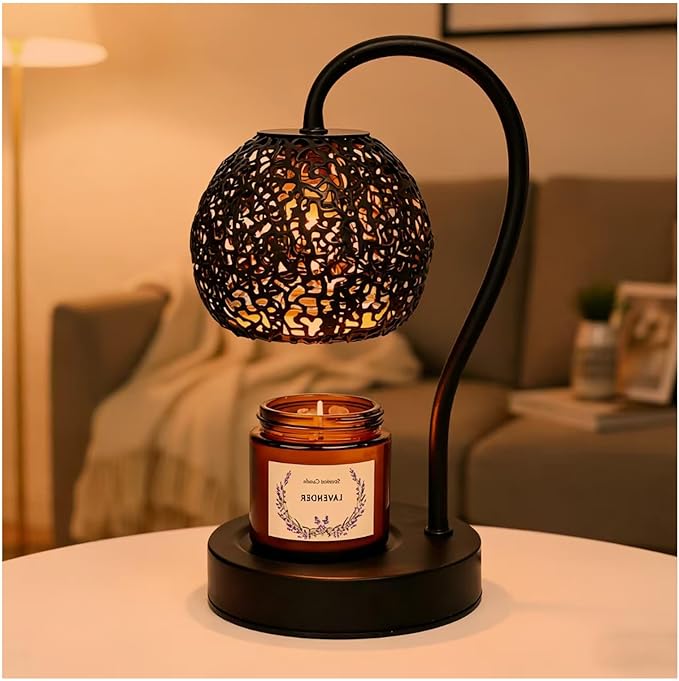 Earth Candle Warmer Lamp with Timer Dimmable, Home Decor & Gifts for Mom Women Wife, Safe Flameless Candle Warmer for Bedroom Home Decor, Wax Melt Lamp Fits All Jar Scented Candles 2 Bulbs
