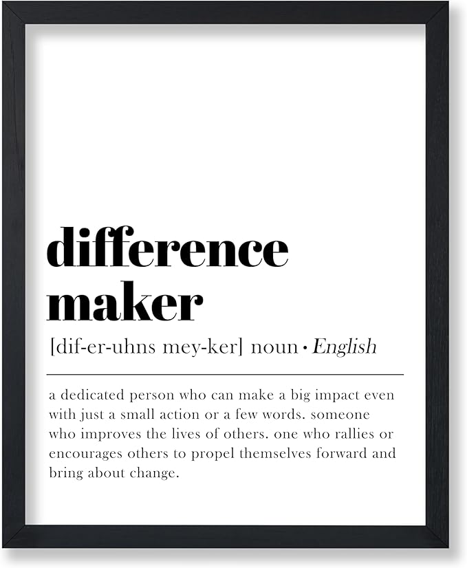 Poster Master Typography Poster - Dictionary Print - Definition of Difference Maker, Book Page - Gift for Teacher, Mentor, Friend - Wall Decor for Home, Classroom, Office, 24x32 Unframed Wall Art