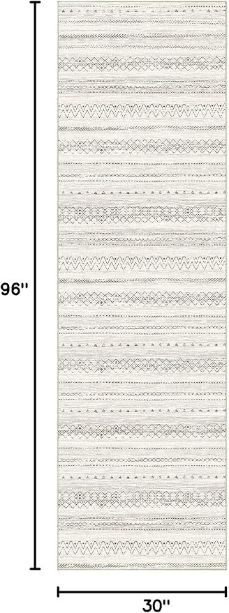 cotiled Hallway 2.6x8 Runner Rugs: Washable Boho Rugs with Non Slip Backing Large Soft Indoor Low Pile Carpet for Living Room Bedroom Farmhouse Dining Room Lightweight Home Decor Brown