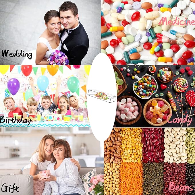 KissYou Acrylic Box With Lid 4 Pieces Small Clear Rectangle Boxes Jewelry Storage Contanier Wedding Party Gift Candy Boxes