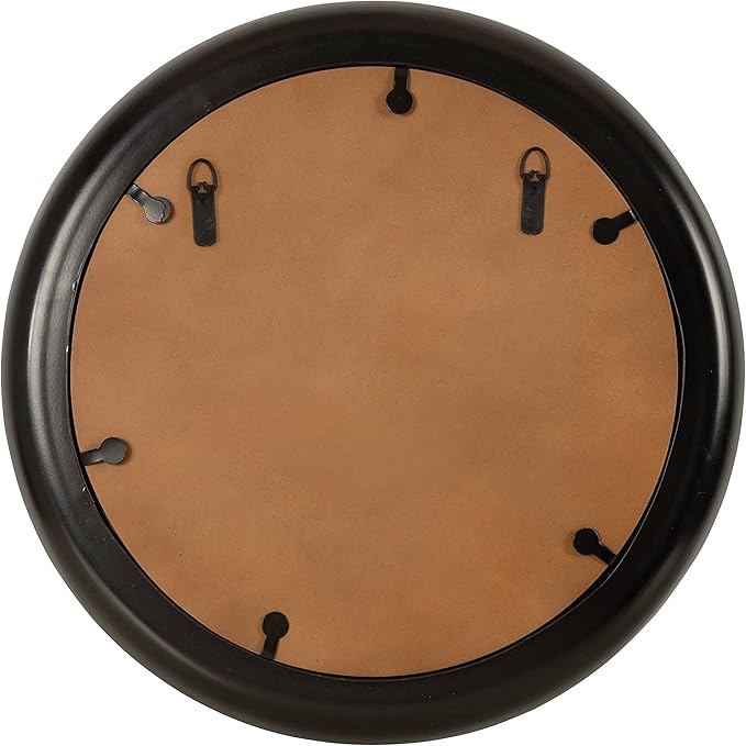 Kate and Laurel Laranya Modern Round Mirror; 22 Inch Diameter; Teal and Black; Decorative Circle Mirror with Metal Frame and Glossy Hand Applied Finish