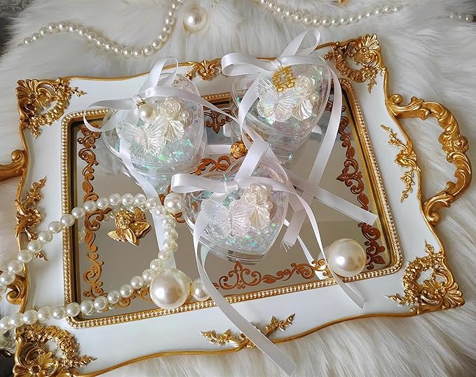 KissYou Acrylic Box Clear Box with Lid Acrylic Candy Box Jewelry Storage Display Boxes for School Wedding Birthday Graduation Party Favor