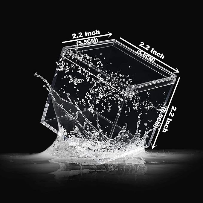 KissYou Small Acrylic Box with Lid Clear Square Cube Transparent Candy Jewelry Storage Containers Graduation Wedding Birthday Party Candy Boxes Decorations