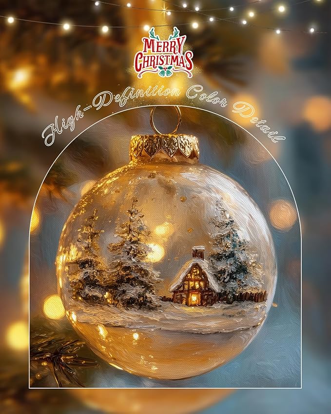 Bzstyleart Vintage Wall Art Decor Vintage Christmas Decorations Indoor, 12 x 16 Inch Modern Framed Christmas Canvas Wall Art Farmhouse Home Decor