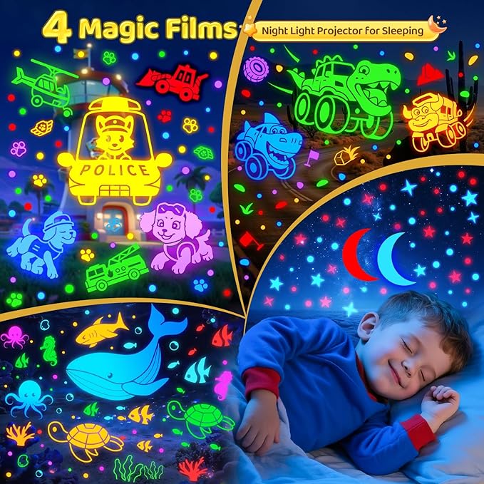 Baby Sound Machine for Kids Night Light Projector with Star, 30 Soothing Sounds White Noise Machine for Sleeping, 31 Color | 4 Films Baby Sleep, Remote+Timer+3 Brightness Sensory Light for Autism Toys