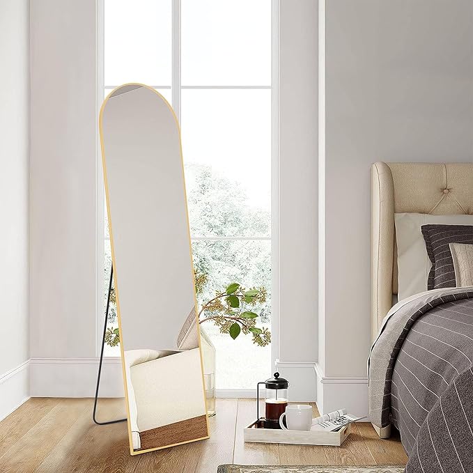 NEWBULIG Full Length Mirror, Full Body Floor Mirror with Aluminum Alloy Thin Frame, Wall or Standing Mirror for Bedroom, Living Room, Dressing Room