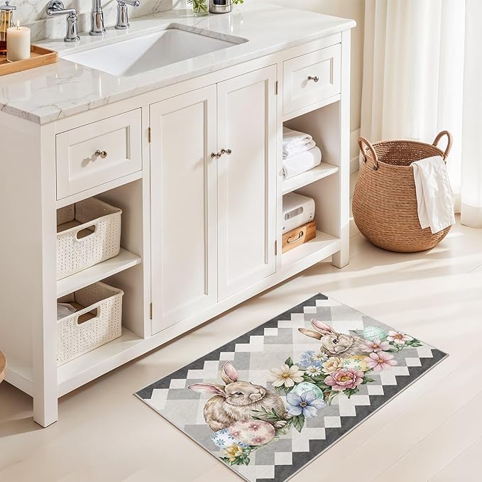 cotiled Area Rug for Living Room, Washable Non-Slip Large Area Rug, Indoor Floor Carpet Low Pile Soft Boho Farmhouse Rug for Bedroom Dining Room Grey 2x3