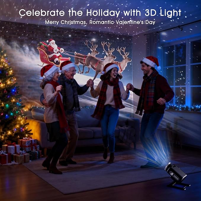 AIRIVO Visual Star Projector, 3D Dynamic Projector with 60 3D Scenes, Galaxy Projector with Bluetooth Speaker, Night Light Projector for Room Decor, Ideal Gift for Kids, Adults, Valentine's Day