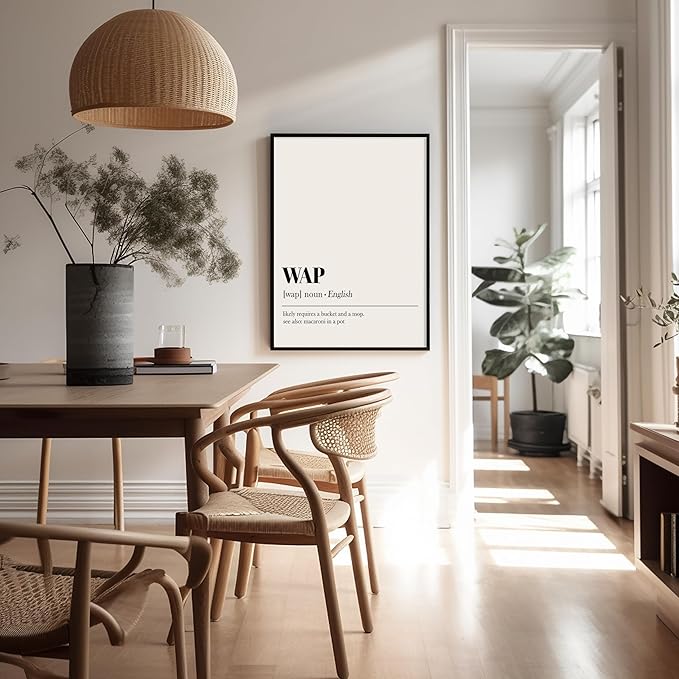 Poster Master Dictionary Art Poster - Definition of WAP Print - Typography Minimal Art - Gift for Him & Her - Funny Wall Decor for Dorm, Office, Bedroom or Living Room - 8x10 UNFRAMED Wall Art
