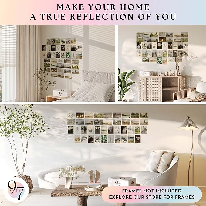 97 Decor Vintage Wall Art Decor - 40 Pcs Vintage Prints For Wall Decor Aesthetic, French Country Wall Collage Kit Landscape Painting Nature Pictures For Bedroom (4x6)