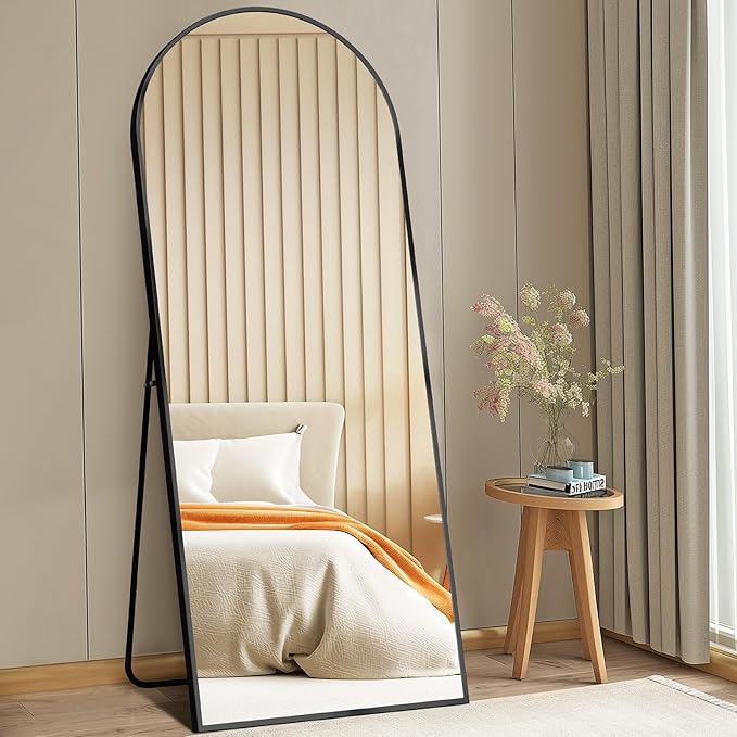 NEWBULIG Full Length Mirror, Full Body Floor Mirror with Aluminum Alloy Thin Frame, Wall or Standing Mirror for Bedroom, Living Room, Dressing Room
