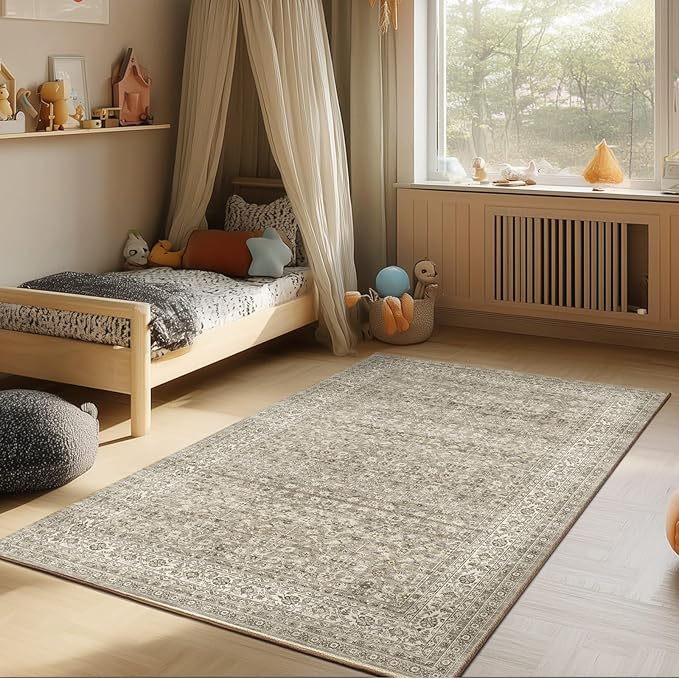4x6 Washable Area Rugs for Entryway: Door Mat Indoor Entrance Throw Rug Non Slip Low Pile Kitchen Rug for Front Door Indoor Entrance Entry Kids Room