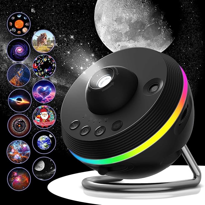 L LOHAS LED Galaxy Projector, Star Projector Planetarium Night Light, 13 in 1 HD Space Night Light Projector with Light Strip Meteor for Kids Bedroom Birthday Christmas Gift