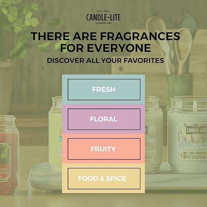 Candle-lite Fall Scented Candles, Apple Cinnamon Crisp, 18 oz Jar, Proudly Poured in The USA, Aromatherapy Candle, Single-Wick with 110 Hours of Burn Time, Perfect for Creating an Inviting Ambiance