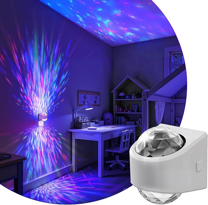 L LOHAS LED Night Light for Kids,Plug in Night Light with Light Sensor,Multi-Color Projector Light for Kids Playroom Ceiling Decor Home Theater Party