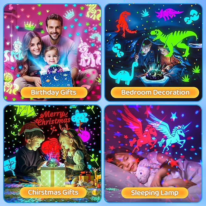 One Fire Night Light for KidsToys, 6 Films+78 Lighting Modes Star Projector,Rechargeable Night Light Projector,360°Rotion Star Lights for Bedroom Decor,Birthday Gifts for Kids Baby Sensory Toys Autism
