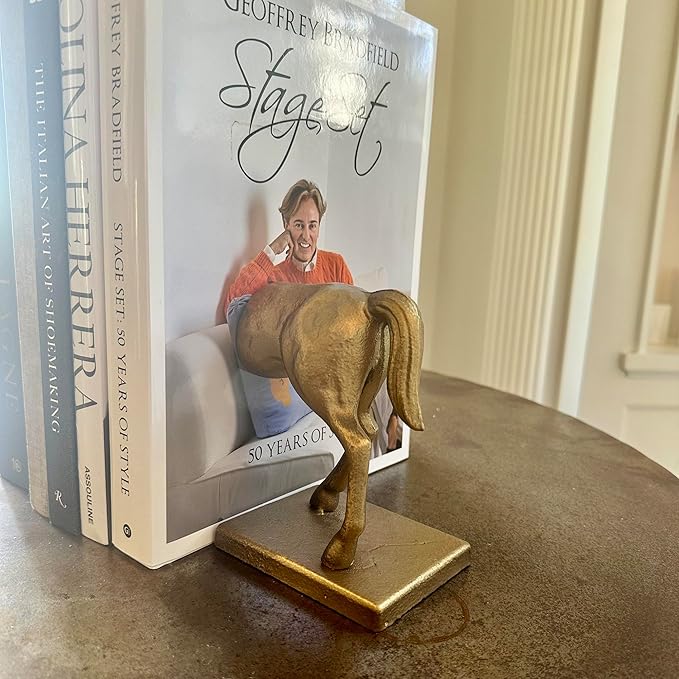 Fox Run Horse Decorative Bookend Set, 100% Iron, 4.5" x 3.75" x 9" Heavy Bookends