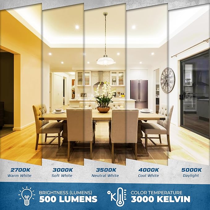 Decorative Light Bulb (12-Pack) 5.5 Watt G25 LED Filament Bulb E26 Medium Base (40W Equivalent) 3000K Warm White, 500 Lumens, Dimmable, Cut Glass Clear Decorative Light Bulbs