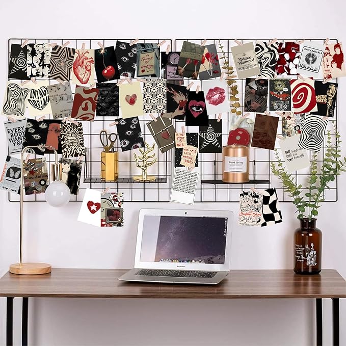 KBKBART Downtown Girl Room Decor Y2k Posters - Dark Red Downtown Girl Aesthetic Wall Decor, Y2k Room Decor 2000s Collage Kit, 4"x6" Wall Art Prints Dorm Decorations For Teen Girls Bedroom (Unframed)