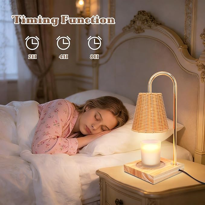 Crystal Club Candle Warmer Lamp with Timer & Dimmer, Modern Farmhouse Wax Melt Warmer for Jar Candles, Candle Lamp Warmer for Home Decor, Birthday Gifts for Women Mom