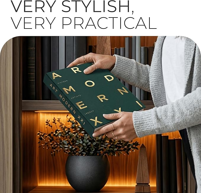 Decorative Books for Home Decor – Green & Pink Linen Faux Books Decoration: Aesthetic Fake for Book Shelf, Living Room, Mantle, Entryway & Coffee Table Decor – Stack Faux Book Storage Box, Set of 2