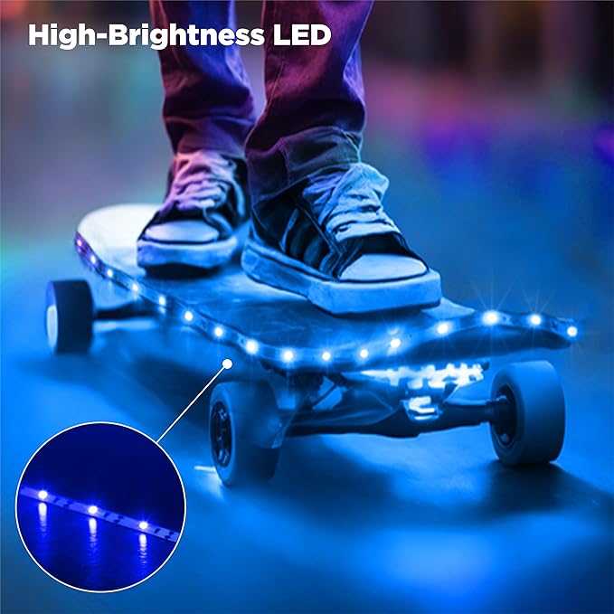 BestLuz Battery Operated LED Strip Lights 2X 3.33ft Flexible Blue LED Light Strip for Bedroom Room Decor, Battery Powered Lighting for Cabinet Shelf Closet TV Backlight