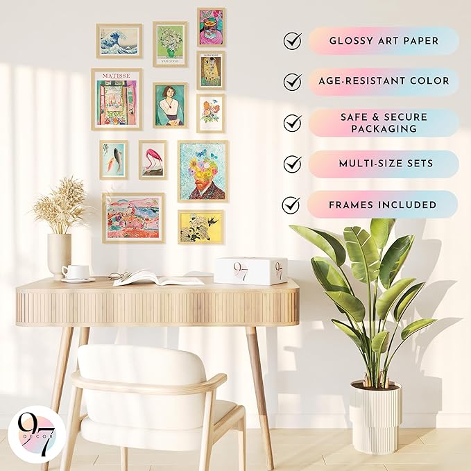 97 Decor Eclectic Home Decor Aesthetic - 16 Pcs Maximalist Decorations Funky Posters, Retro Eclectic Wall Decoration, Quirky Colorful Pictures Gallery Wall Art Prints For Dorm Bedroom Decoration (Unframed)