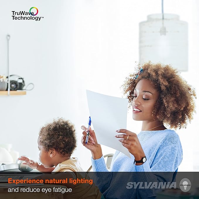 Sylvania Led Truwave Natural Series A19 Light Bulb, 60W Equivalent, Efficient 8W, Medium Base, Dimmable, Clear, 5000K, Daylight - 16 Pack (40809)
